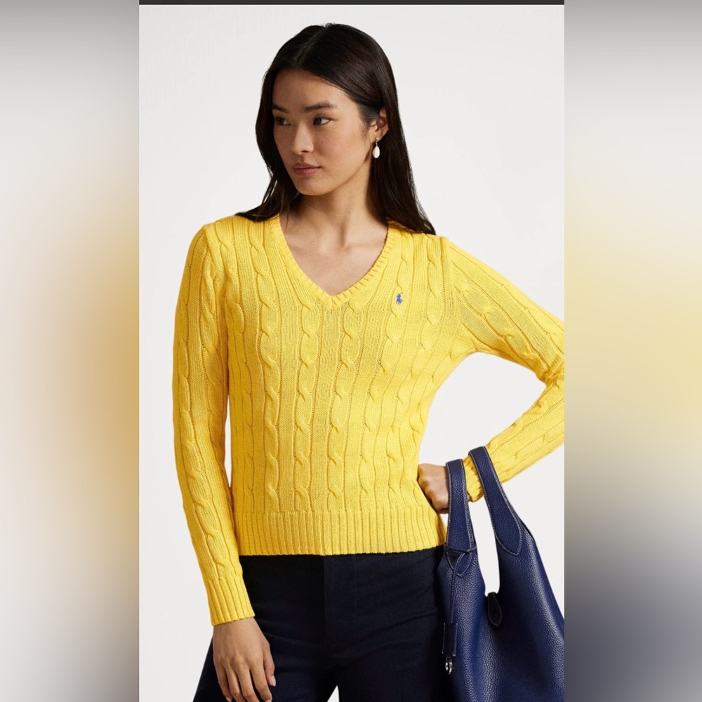 Polo by Ralph Lauren Yellow Cable Knit Sweater